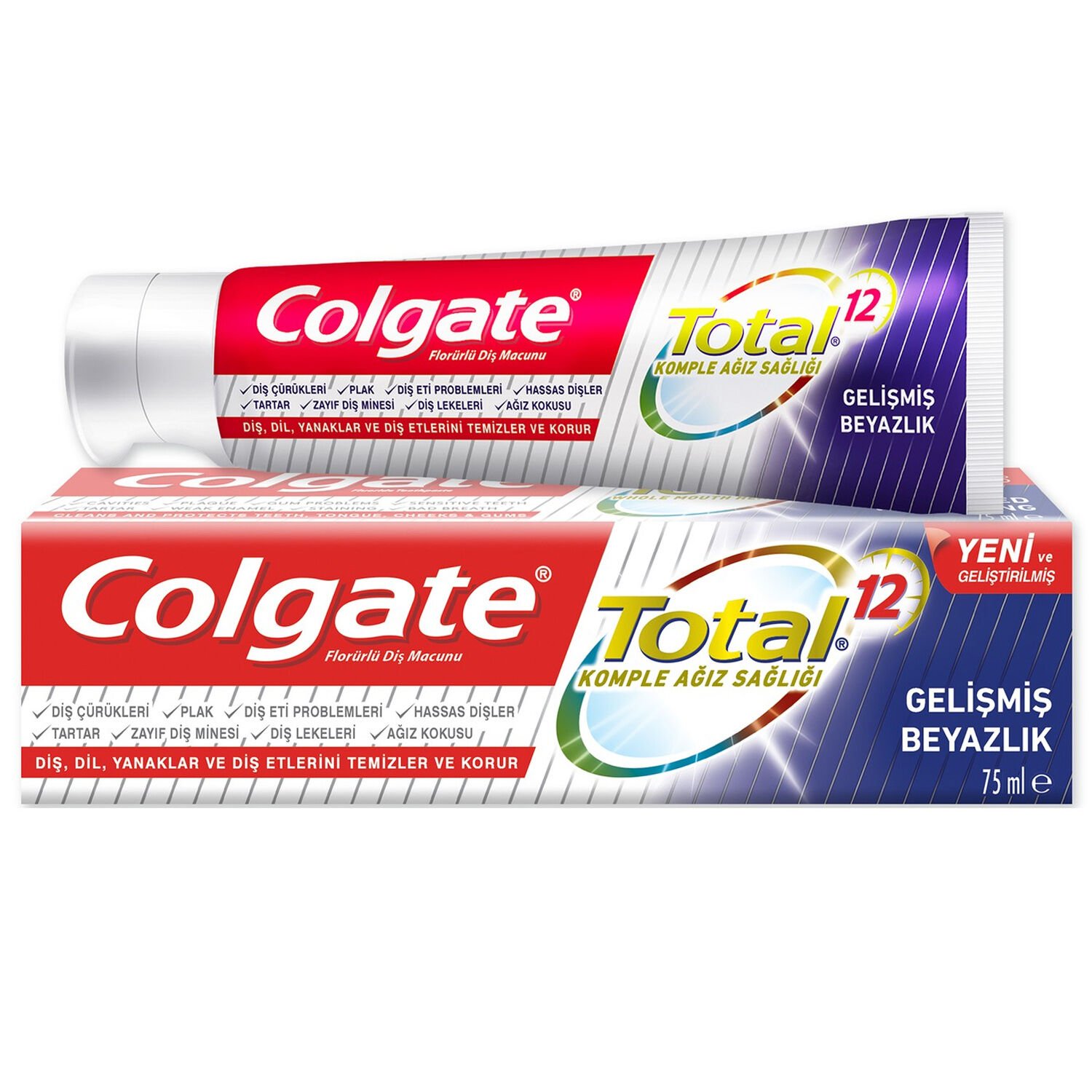 Colgate Total Gelişmiş Beyazlık Beyazlatıcı Diş Macunu 75 ml