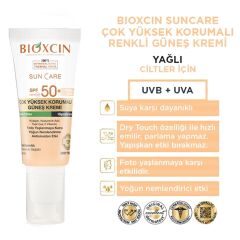 Bioxcin Sun Care Çok Yüksek Korumalı Yağlı Ciltler İçin Renkli Güneş Kremi Spf 50+ 50 ml