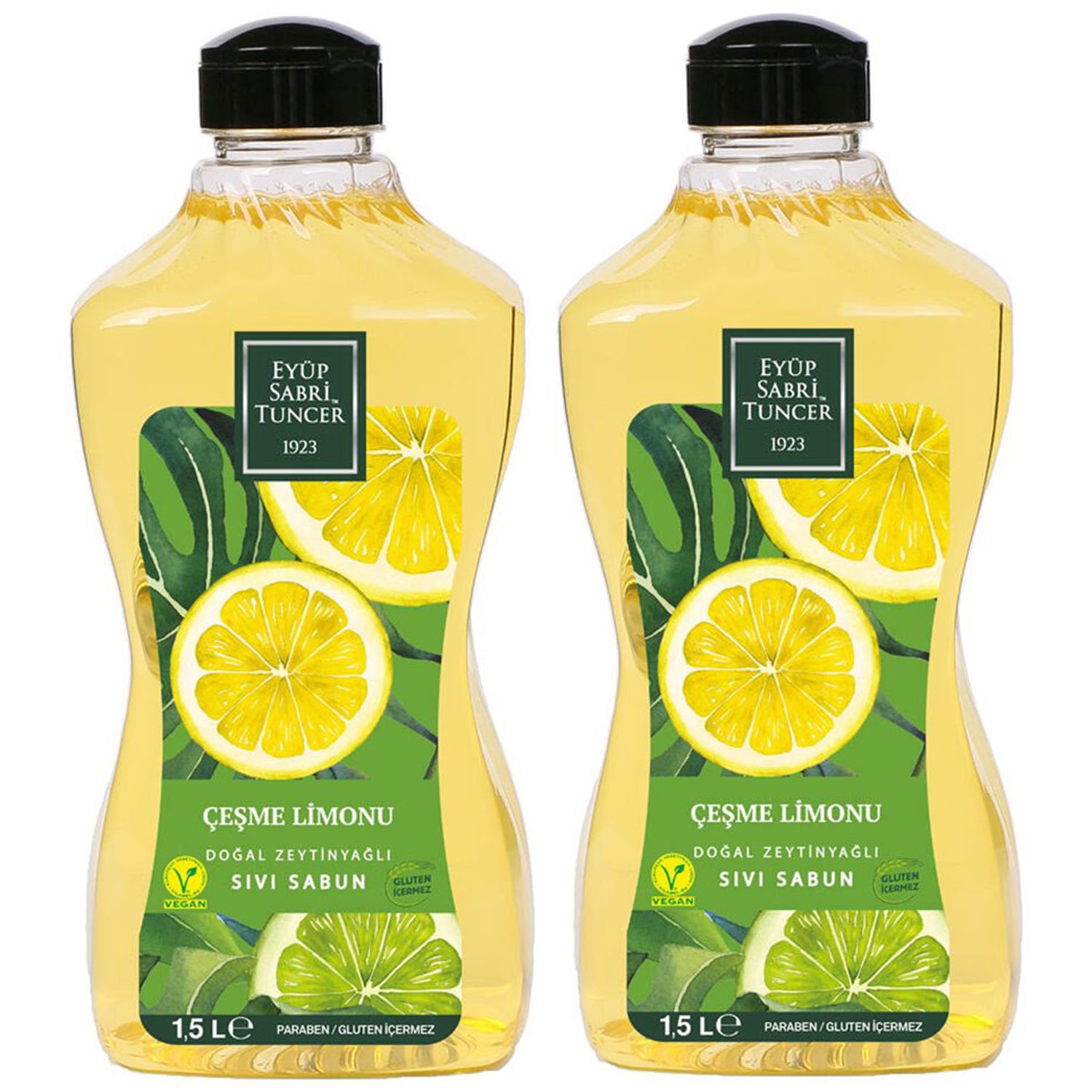 Eyüp Sabri Tuncer Çeşme Limonu Doğal Zeytinyağlı Sıvı Sabun 1.5 lt 2 ADET