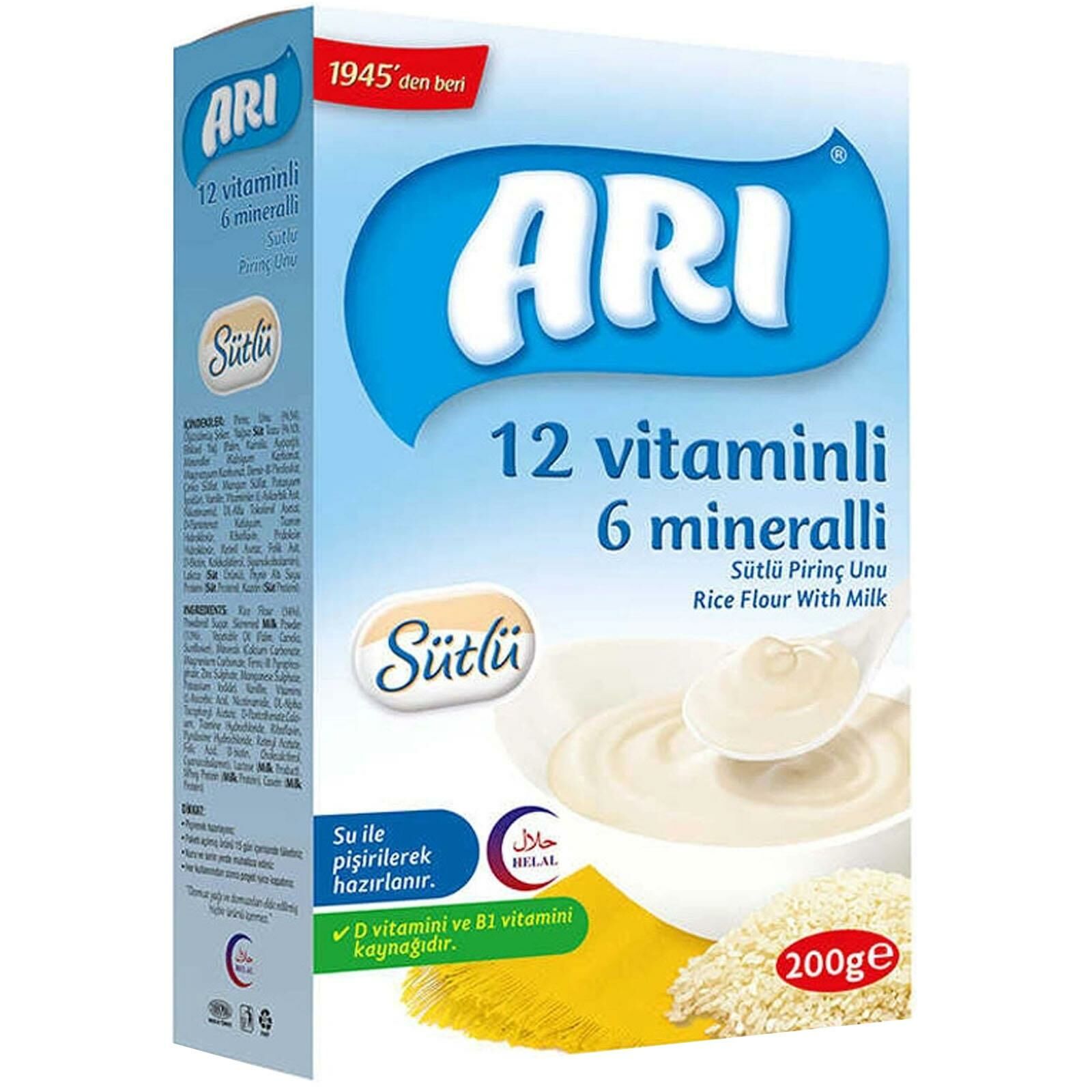 Arı Mama 12 Vitaminli 6 Mineralli Sütlü Pirinç Unu 200 gr