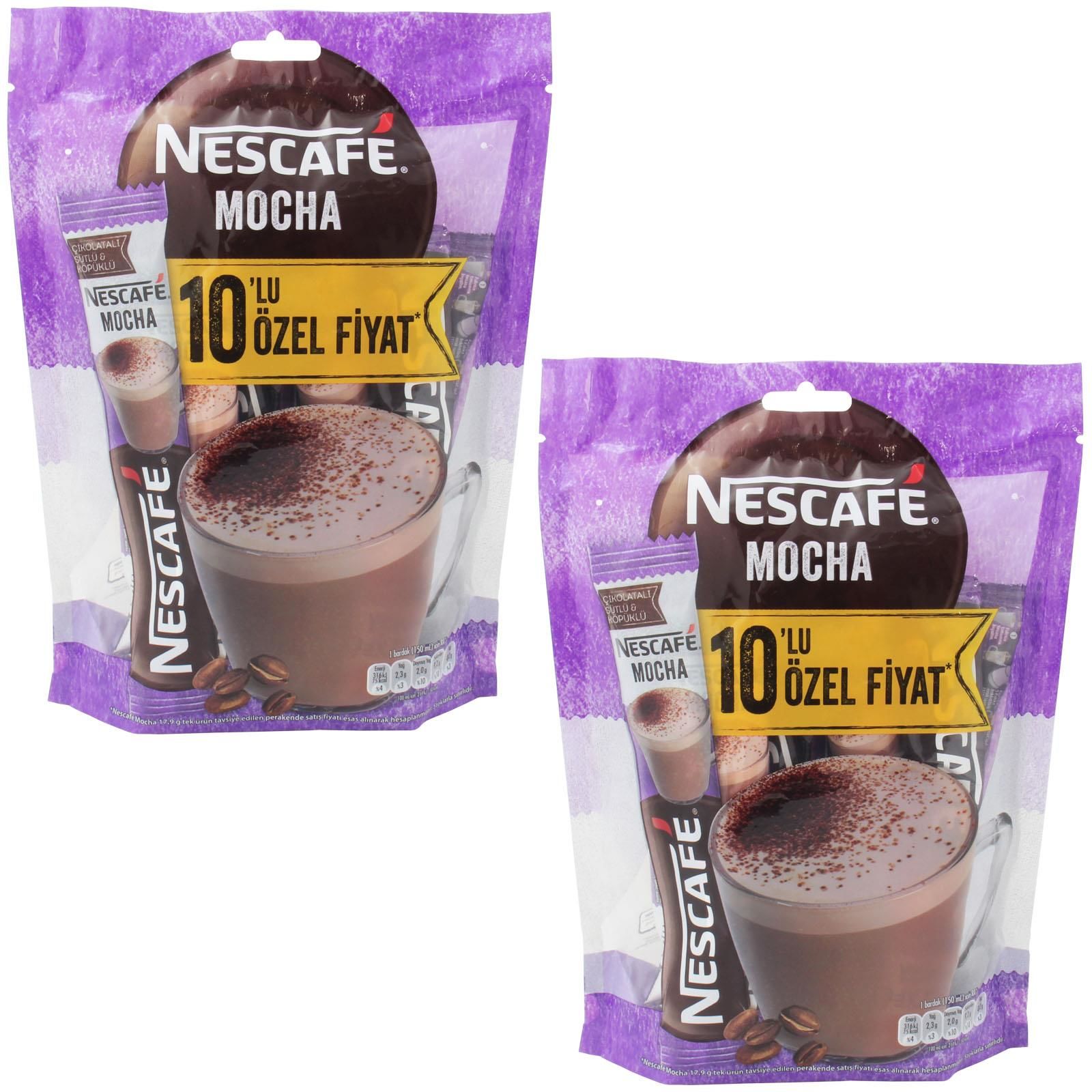 Nescafe Mocha Çikolatalı Sütlü Köpüklü Kahve 10 lu Paket 2 ADET