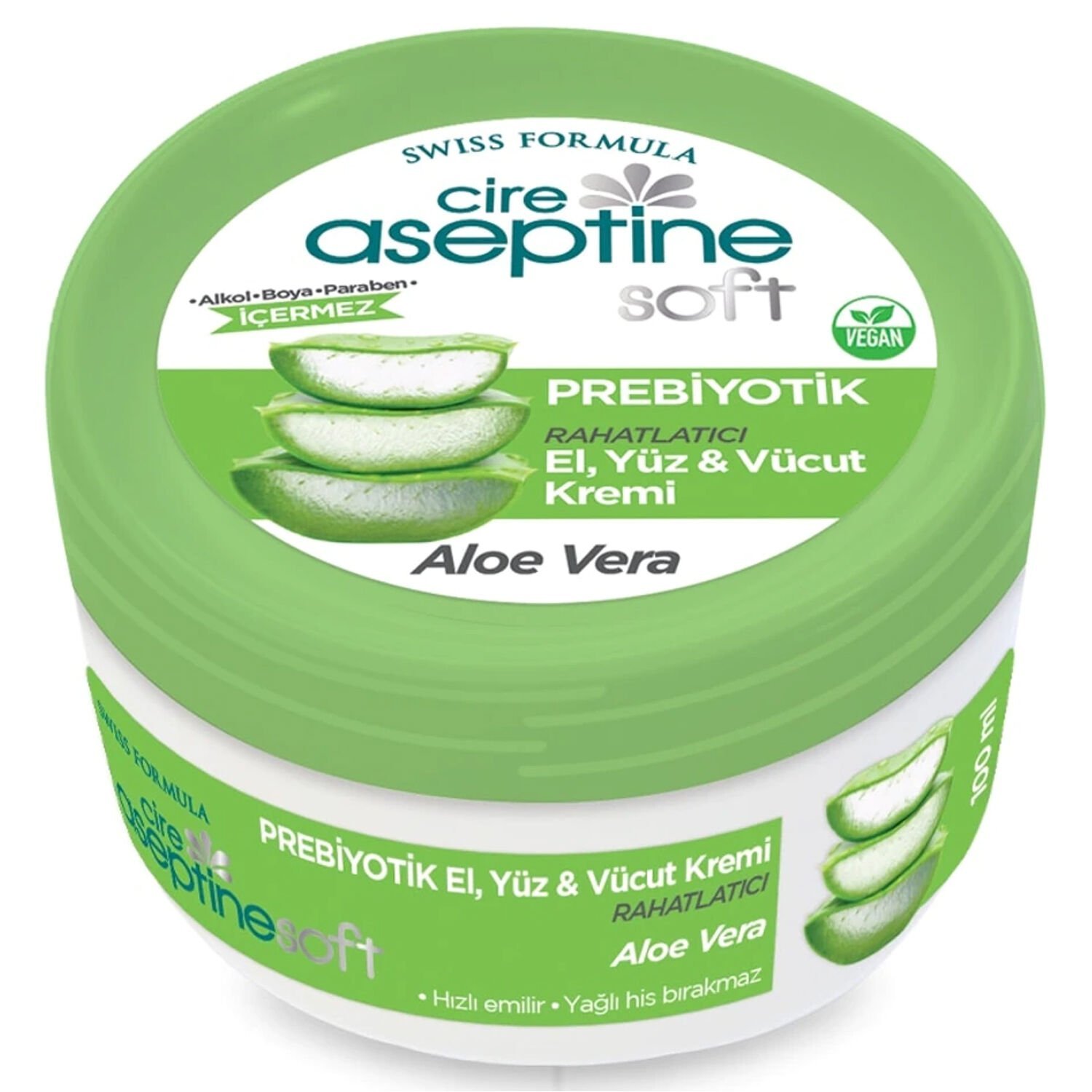 Cire Aseptine Soft Aloe Vera Özlü Rahatlatıcı Besleyici Prebiyotikli Krem 200 ml