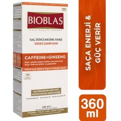 Bioblas Saç Dökülmesine Karşı Enerji Şampuanı Caffeine + Ginseng 360 ml 2 ADET