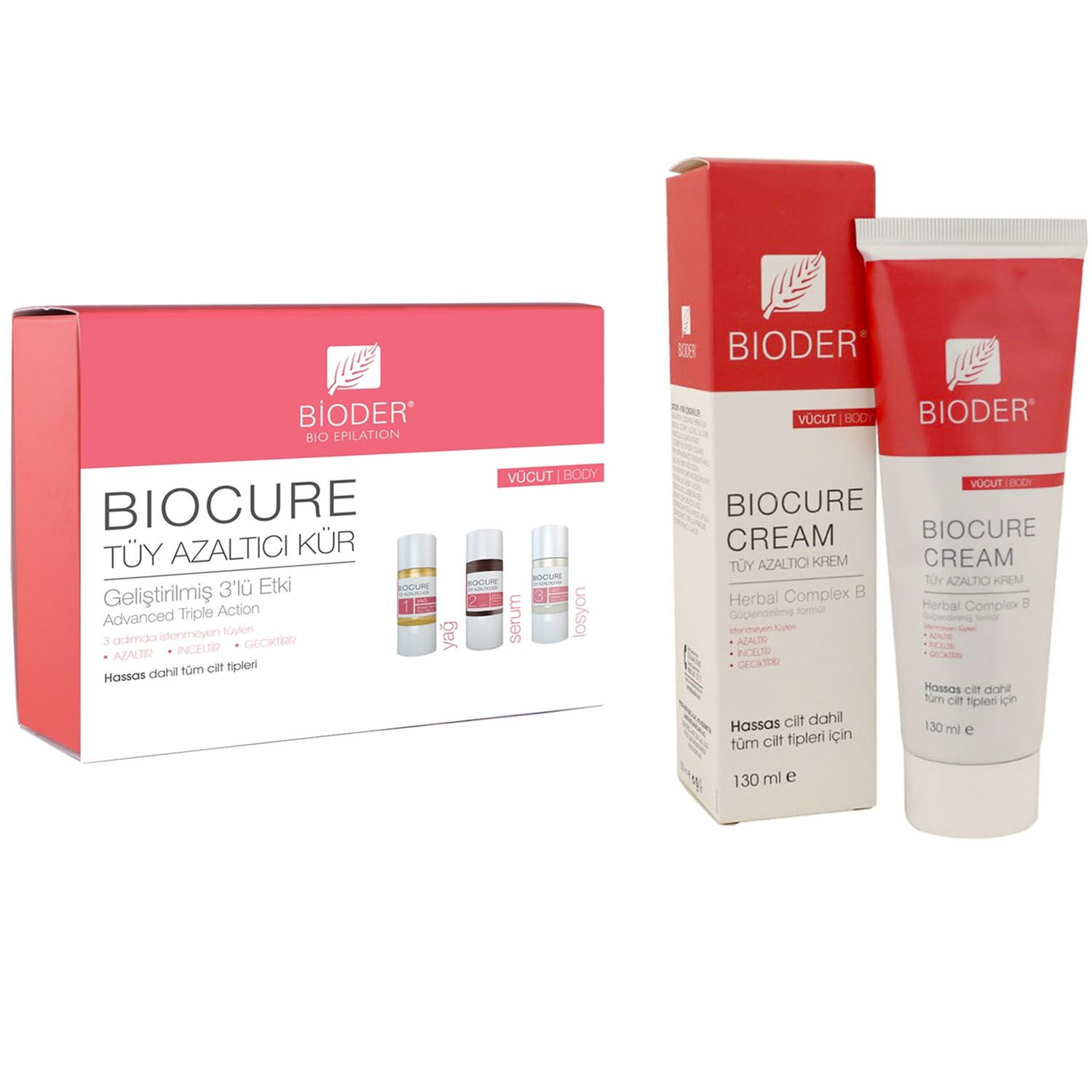 Bioder Biocure Krem Vücut 130 ml + Vücut Kür 3 lü Set 3 X 10 ml