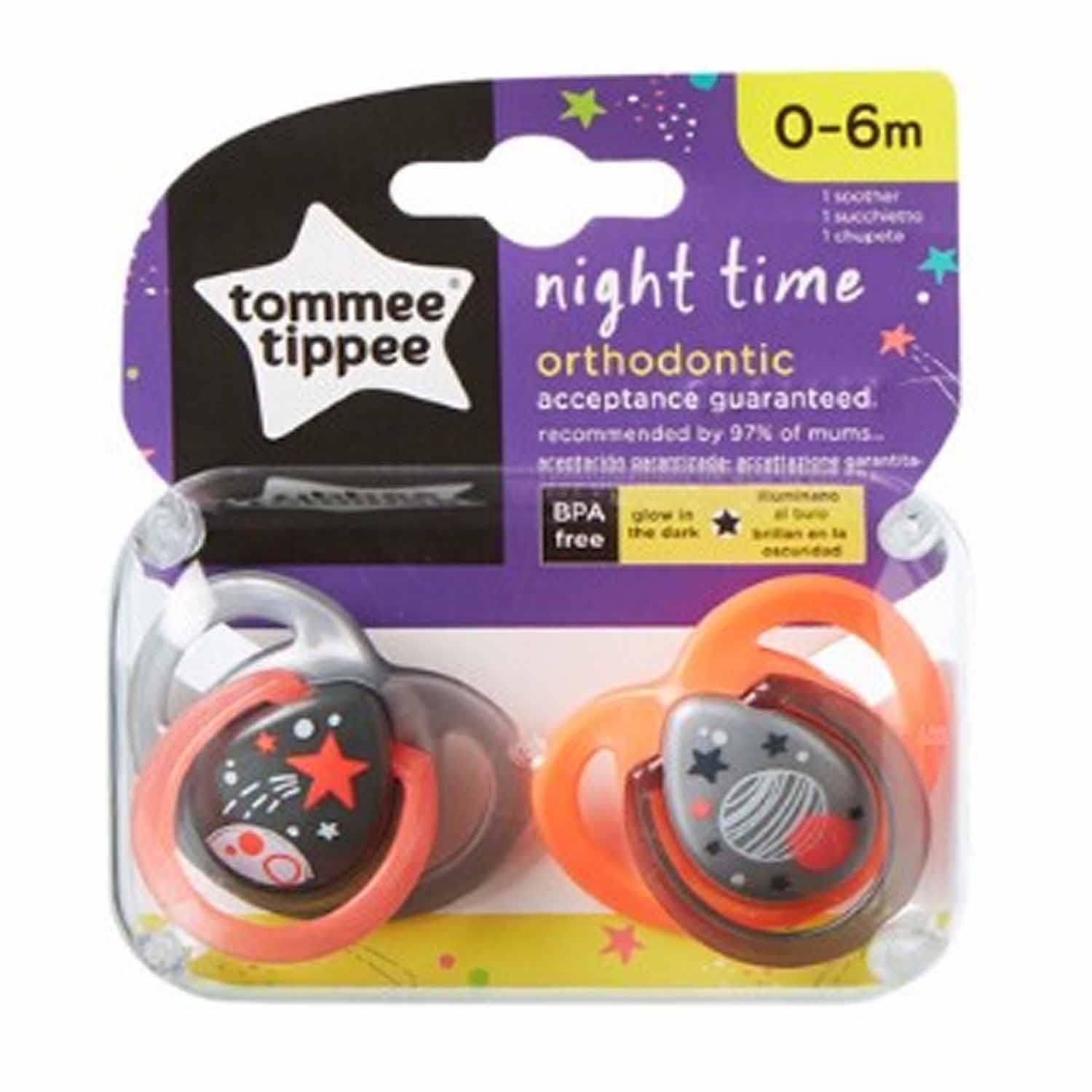 Tommee Tippee Ortodontik Gece Emziği 2'li 0-6 Ay