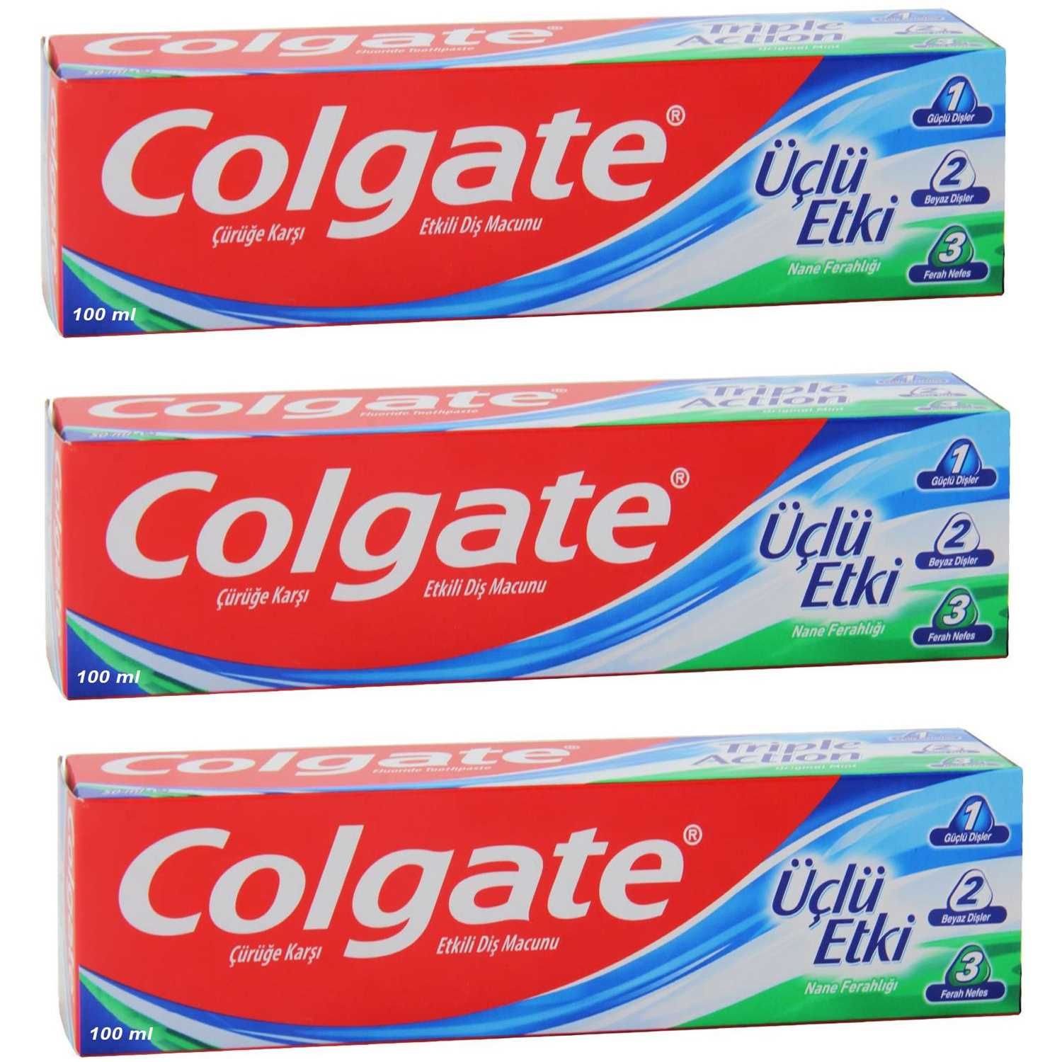 Colgate Üçlü Etki Diş Macunu 100 ml 3 ADET