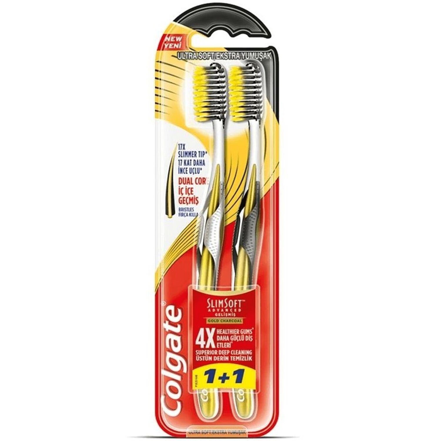 Colgate Slim Soft Gold Ekstra Yumuşak Diş Fırçası 1+1