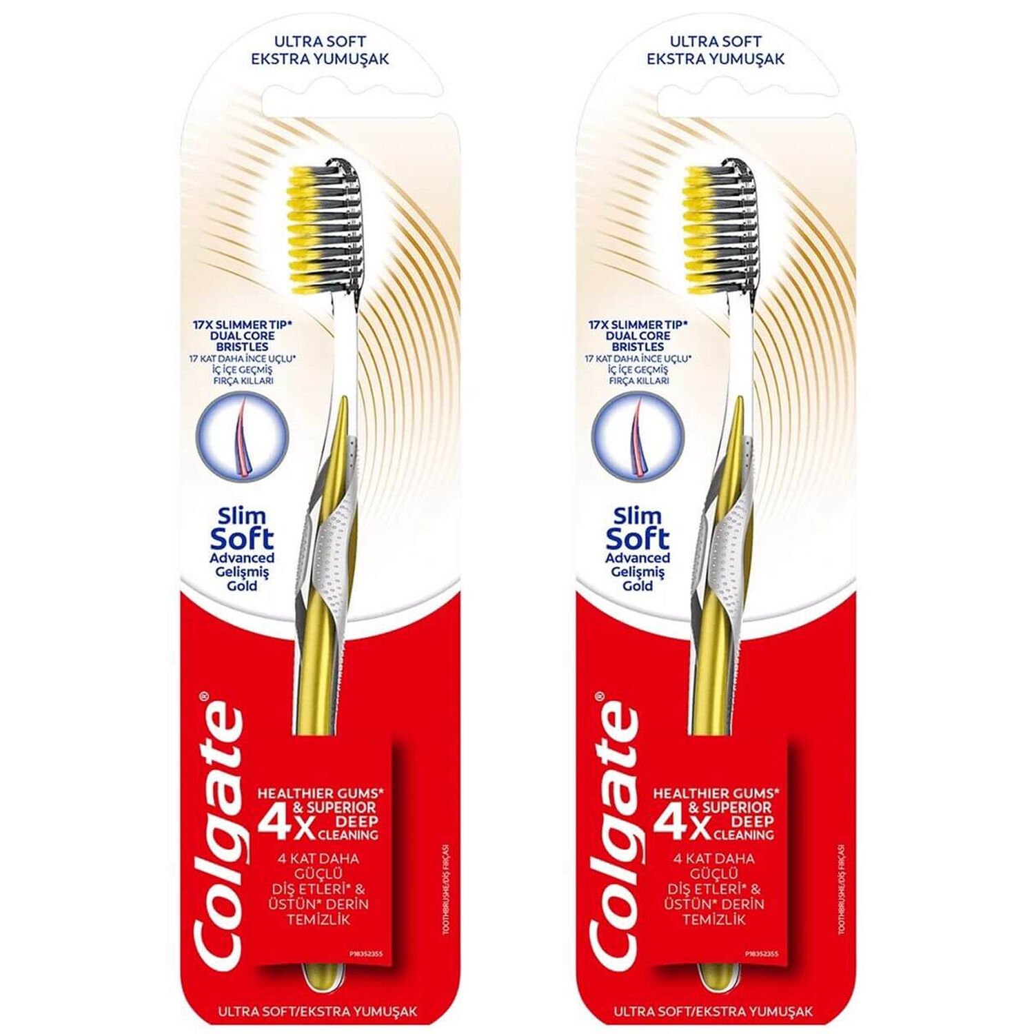 Colgate Mikro İnce Gelişmiş Gold Charcoal Ekstra Yumuşak Diş Fırçası 2 ADET