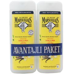 Le Petit Marseillais Ekstra Yumuşak Formüllü Organik Vanilya Sütü Duş Jeli 2 x 400 ml