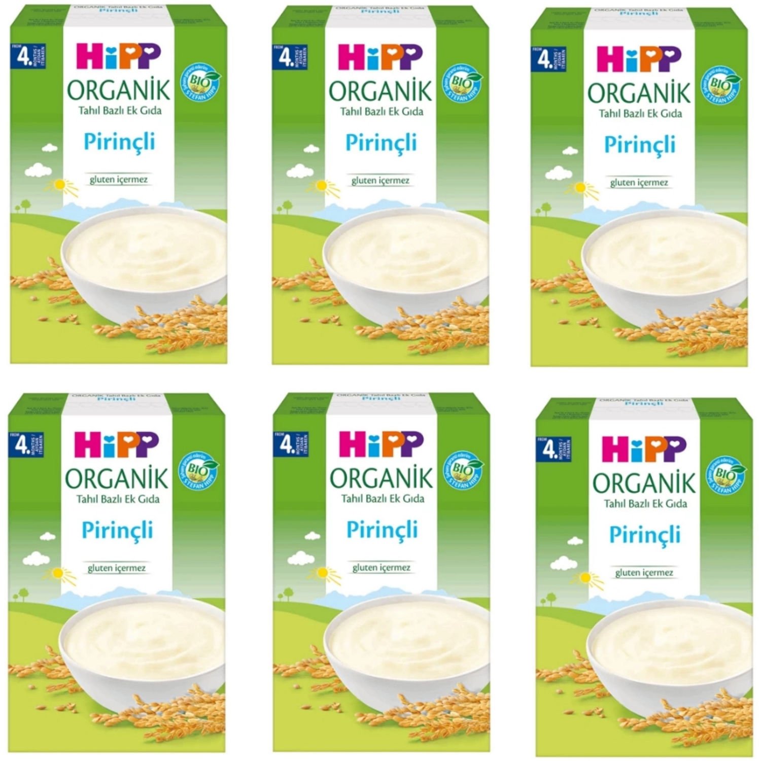 Hipp Organik Pirinçli Tahıl Bazlı 4+ Ay Kaşık Maması 200 gr 6 ADET