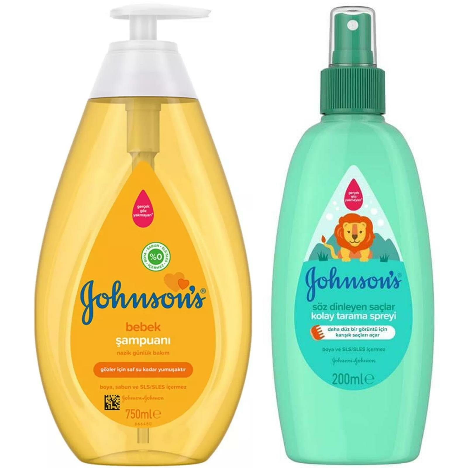 Johnsons Baby Kolay Tarama Spreyi Söz Dinleyen Saçlar 200 ml + Johnsons Bebek Şampuanı 750 ml