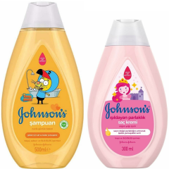 Johnsons Kral Şakir Bebek Şampuanı 500 ml + Johnsons Işıldayan Parlaklık Saç Kremi 300 ml