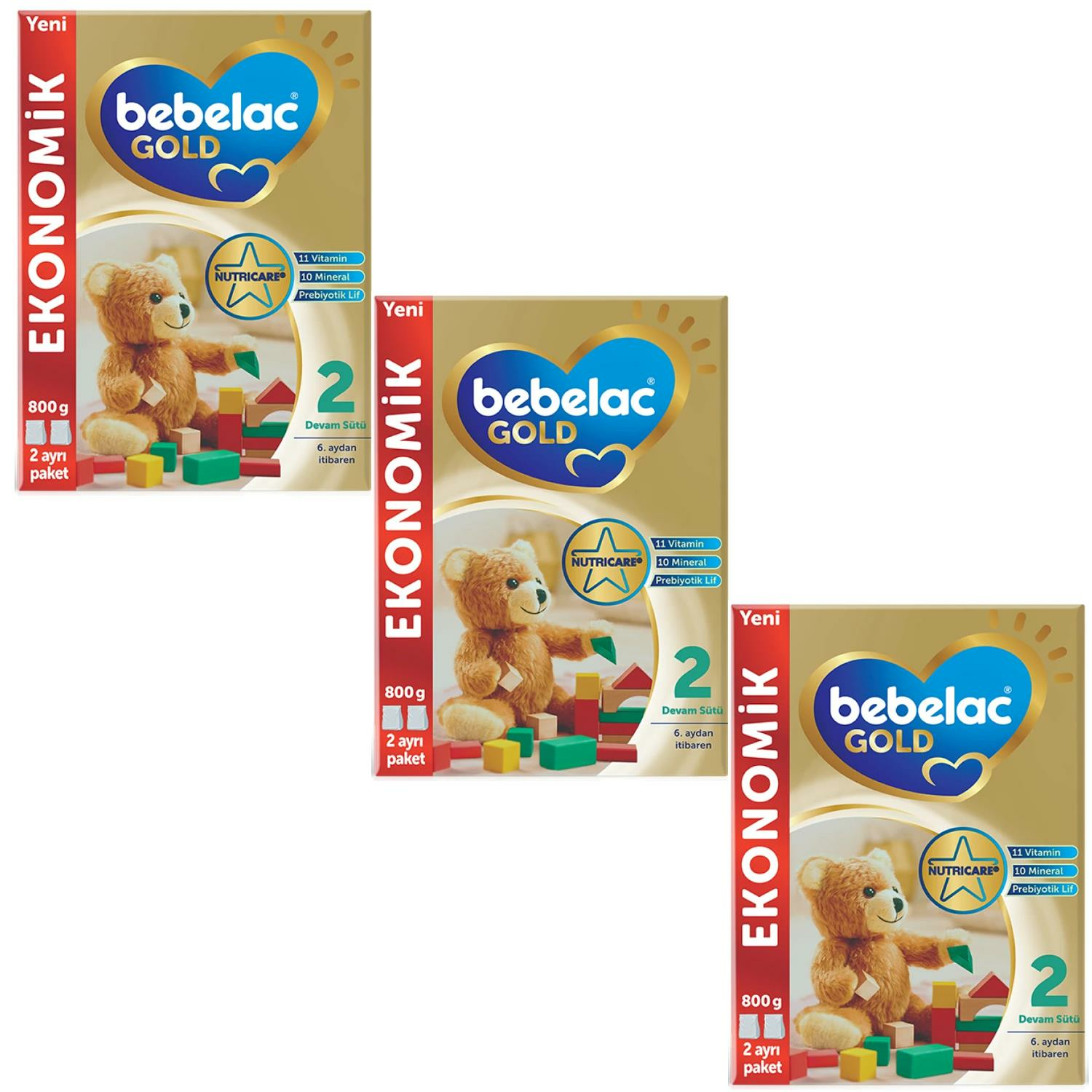 Bebelac Gold 2 Devam Sütü 800 gr 3 ADET