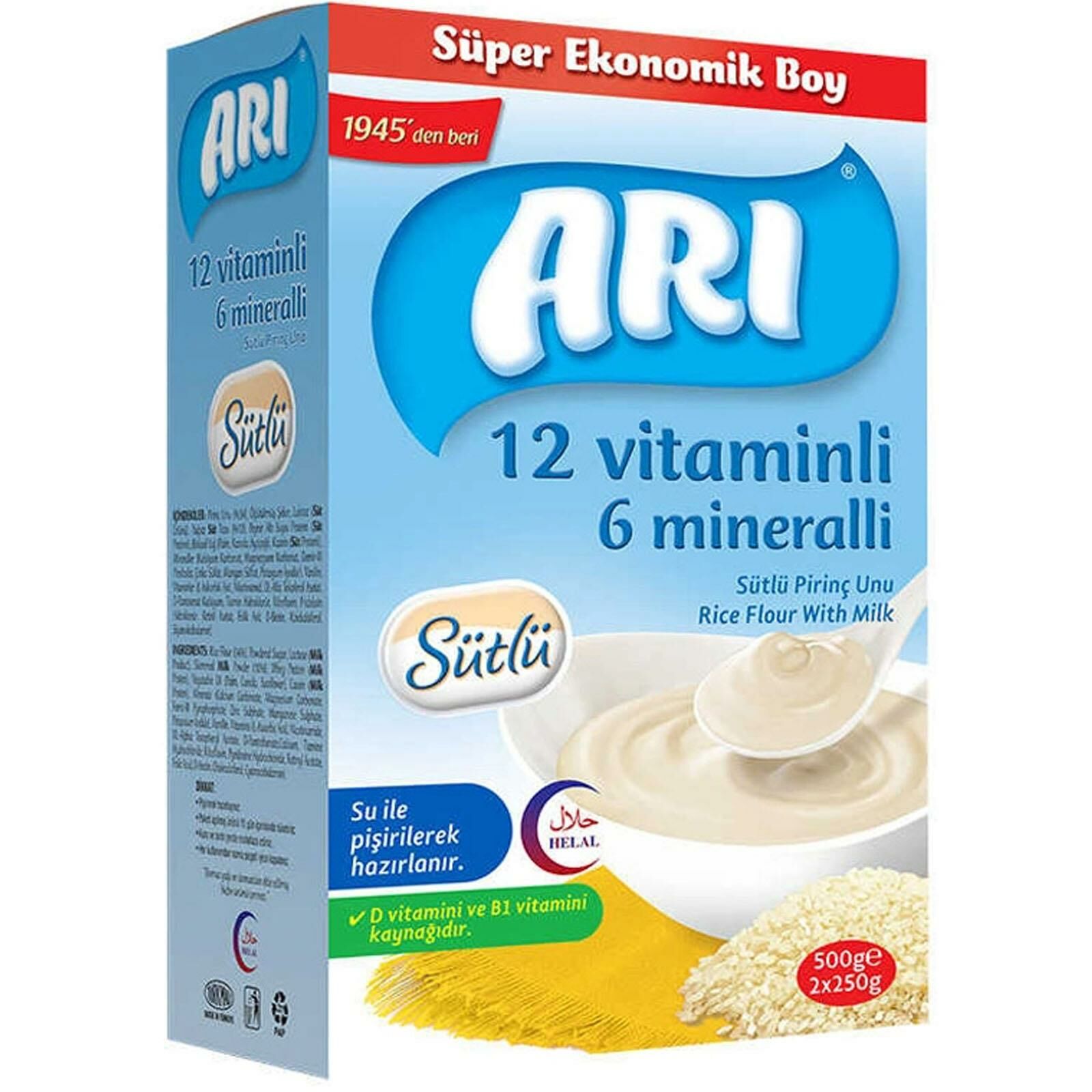Arı Mama 12 Vitaminli 6 Mineralli 500 gr Sütlü Pirinç Unu