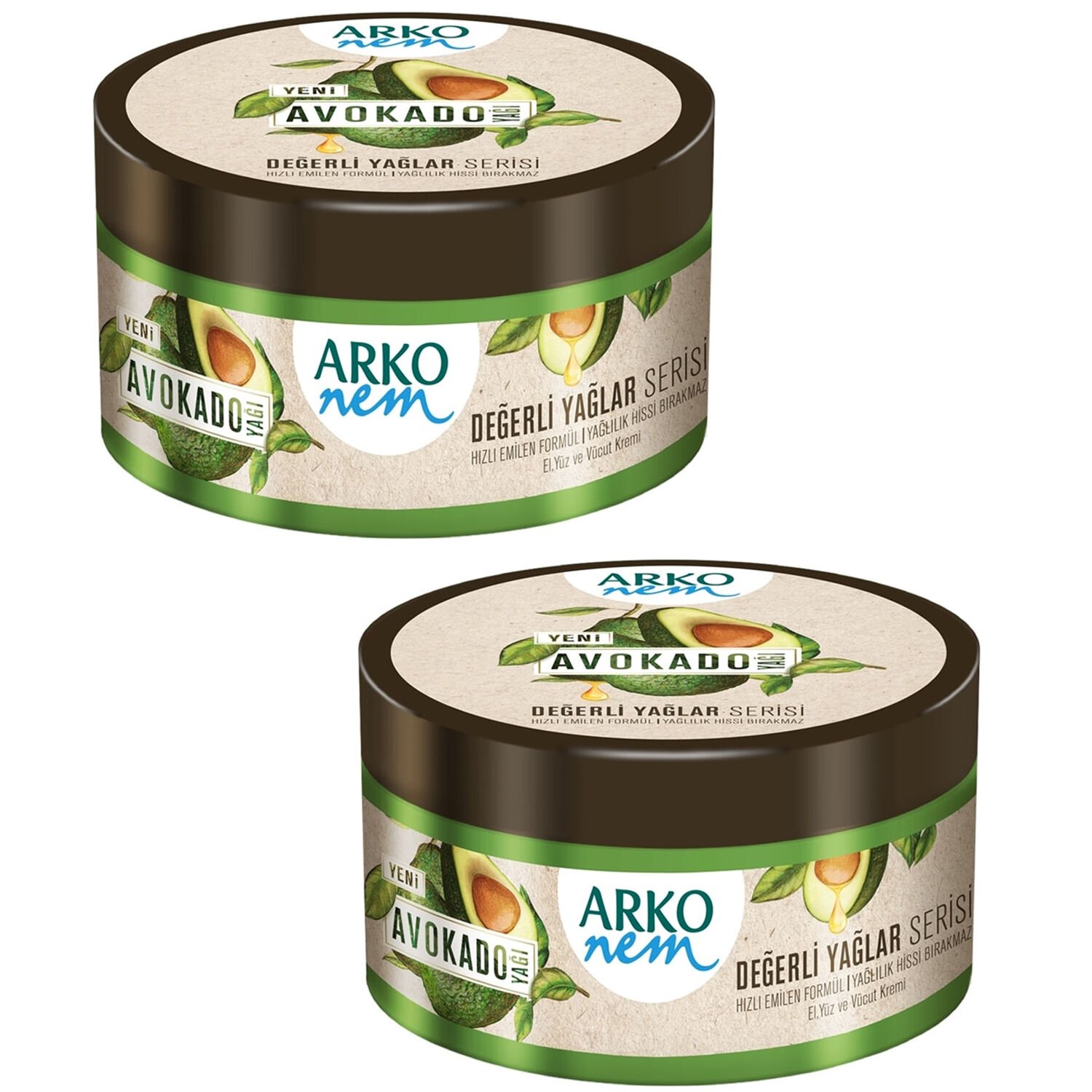 Arko Nem Değerli Yağlar Avokado Yağı Nemlendirici Krem 250 ml 2 ADET