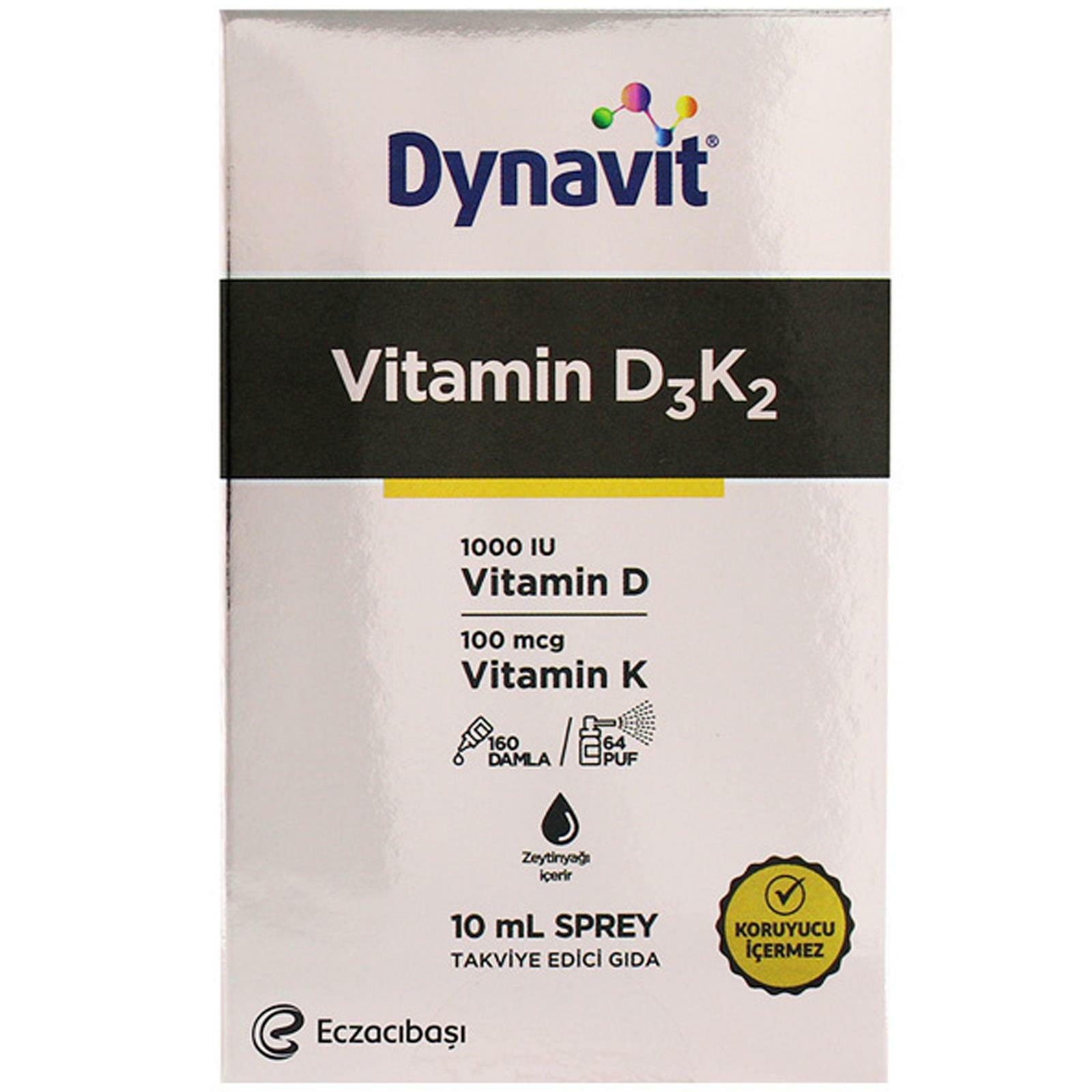 Dynavit Vitamin D3 K2 Sprey 10 ml