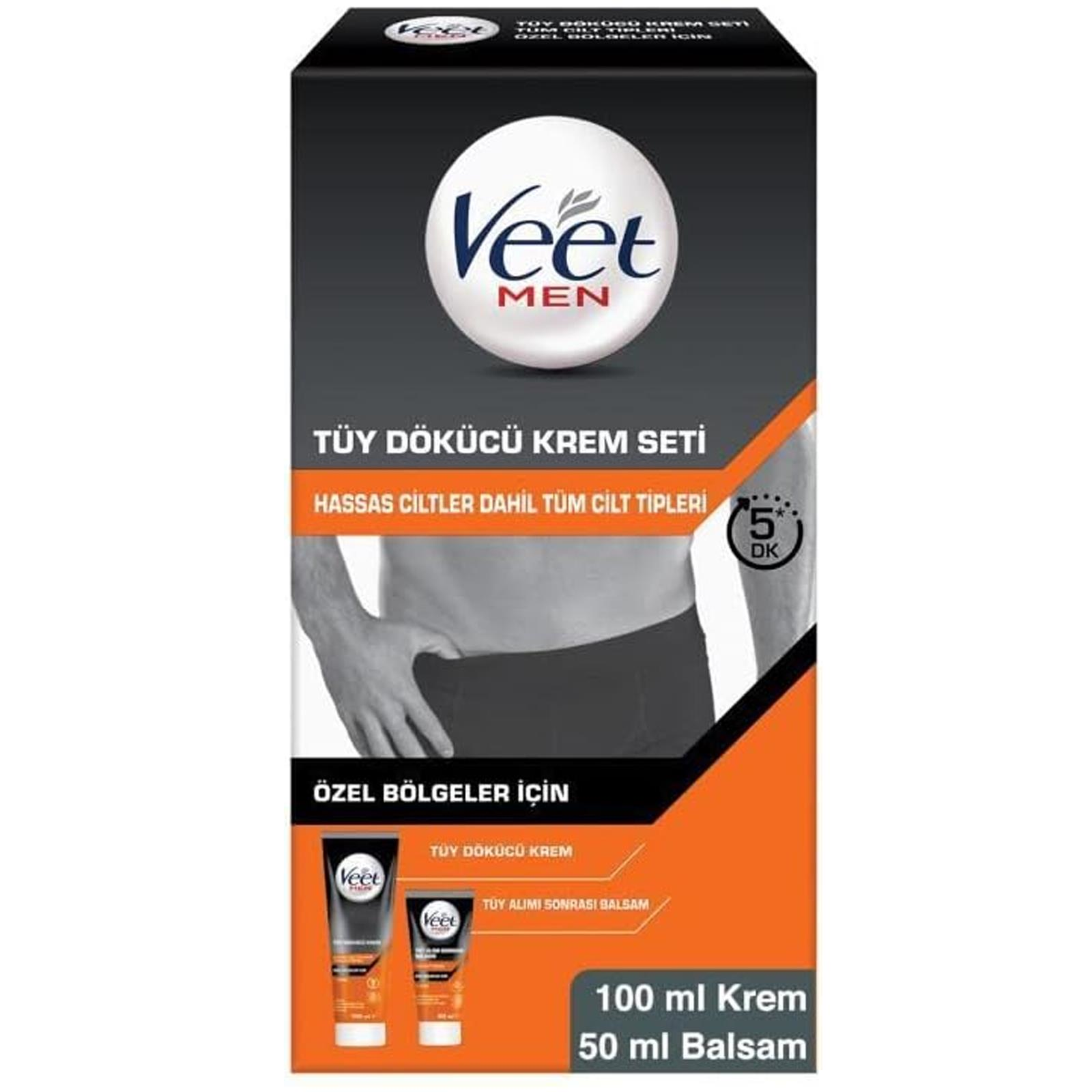 Veet Men Özel Bölgeler İçin Tüy Dökücü Krem 100 ml + Balsam 50 ml