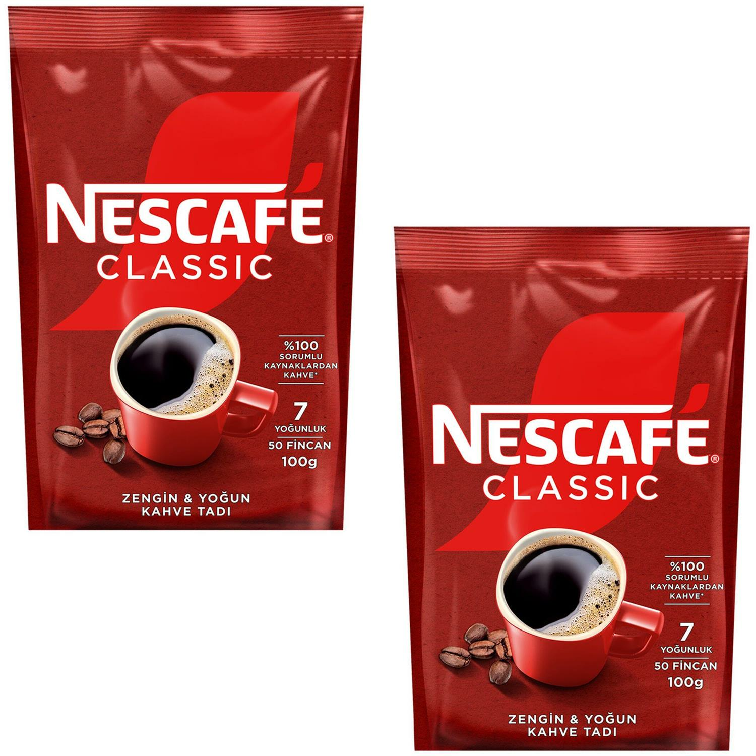 Nescafe Classic Çözünebilir Kahve 100 gr 2 ADET