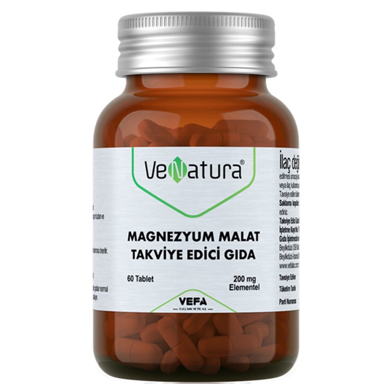 Venatura Magnezyum Malat Takviye Edici Gıda 60 Tablet