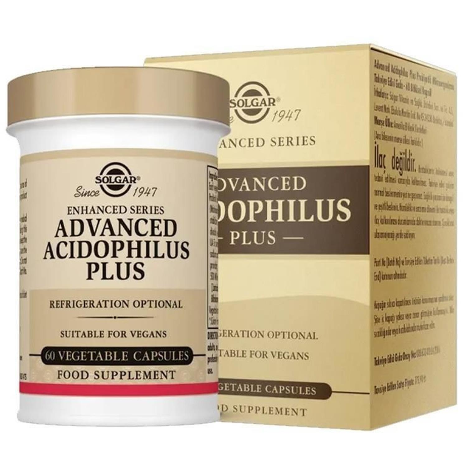 Solgar Advanced Acidophilus Plus 60 Bitkisel Kapsül