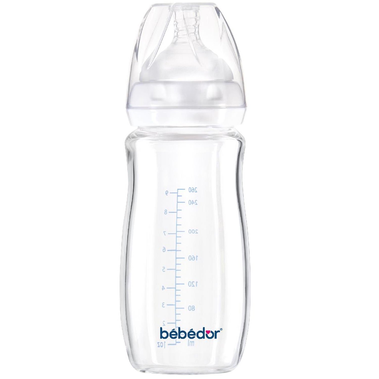 Bebedor Geniş Ağızlı Isıya Dayanıklı Cam Biberon 260 ml