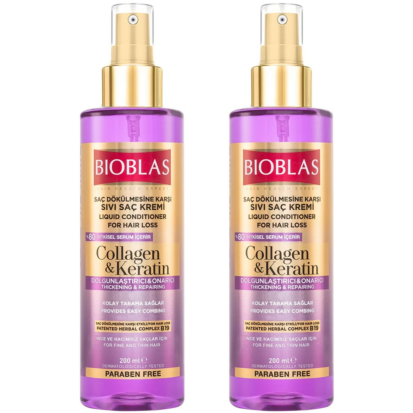 Bioblas Collagen Ve Keratin Saç Dökülmesine Karşı Sıvı Saç Kremi 200 ml 2 ADET
