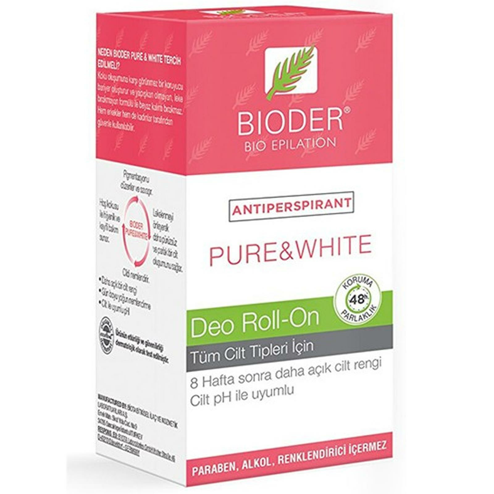 Bioder Antiperspirant Pure White Deo Roll On 50 ml