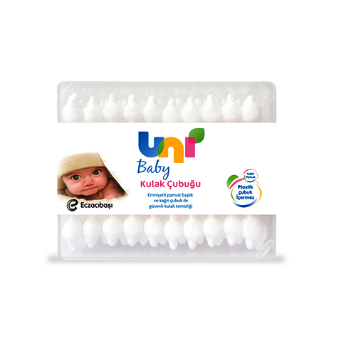 Uni Baby Emniyetli Kulak Çubuğu 60 Adet