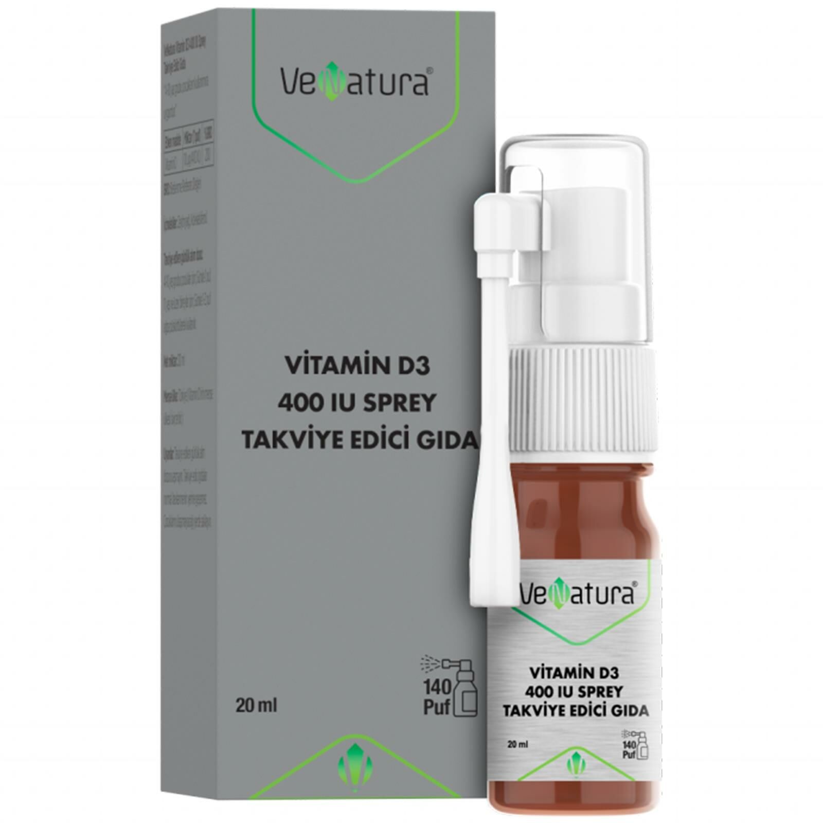 Venatura Vitamin D3 400 IU Sprey Takviye Edici Gıda 20 ml
