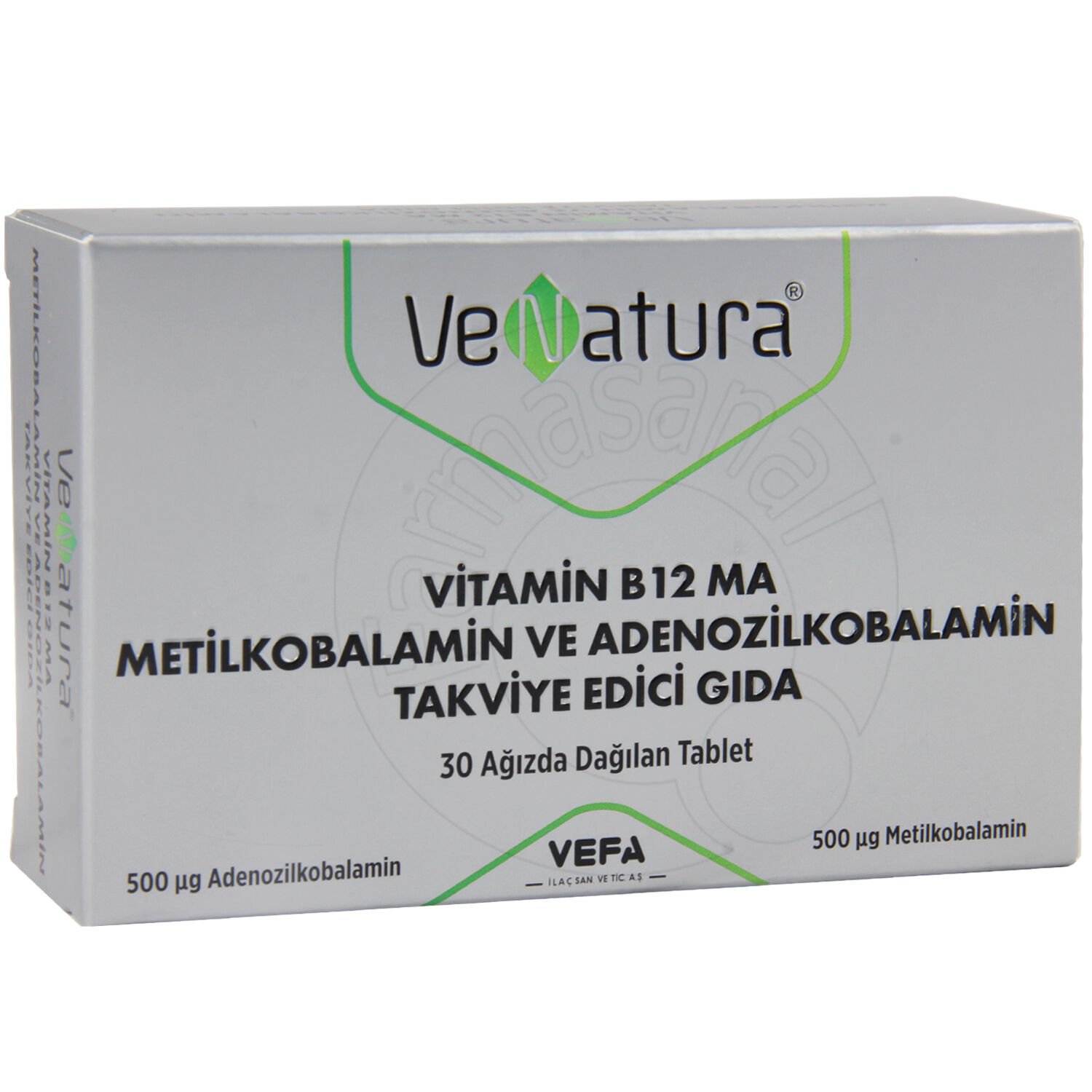 Venatura Vitamin B12 Ma Metilkobalamin Ve Adenozilkobalamin 30 Tablet