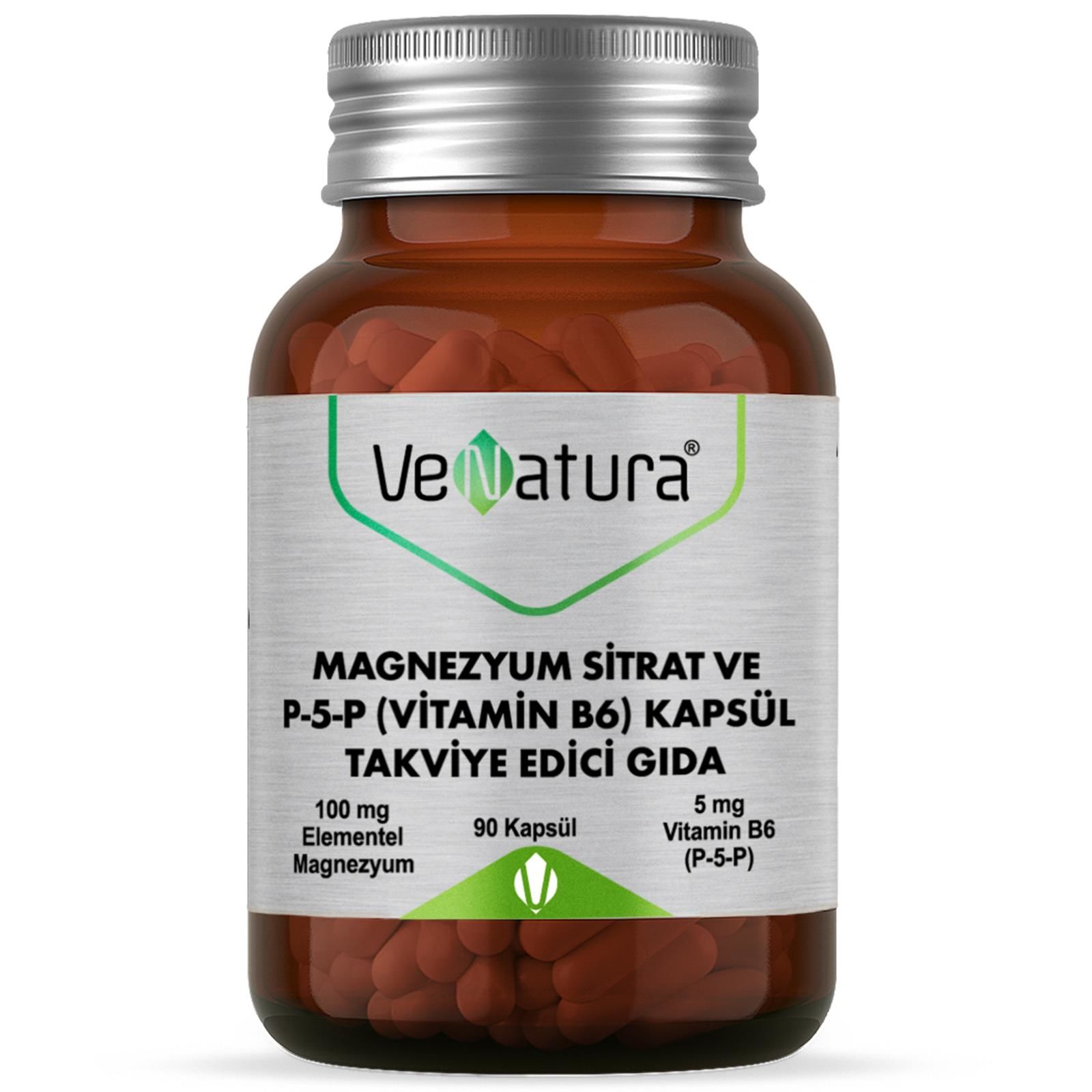 Venatura Magnezyum Sitrat Ve P-5-P Vitamin B6 90 Kapsül