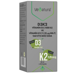 Venatura D3K2 Vitamin D3 Ve K2 (11,25 mcg MK-7) Damla 20 ml