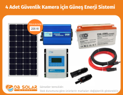 4 Adet Güvenlik Kamera için Güneş Enerji Sistemi