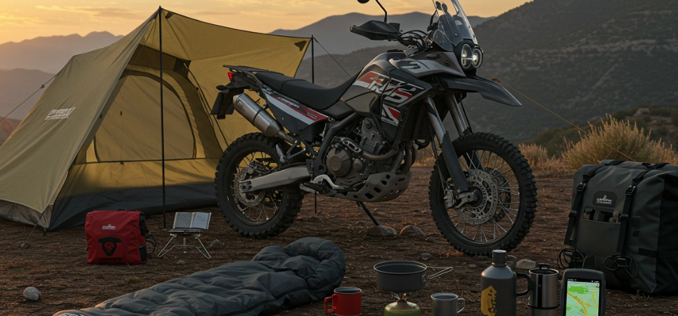 Kamp Ekipmanlarıyla Motosiklet Yolculuğu