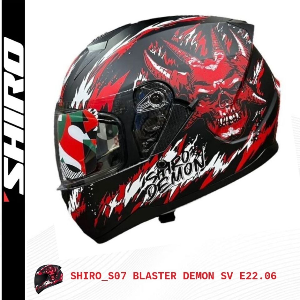 SHIRO KAPALI KASK BLASTER DEMON GÜNEŞ VİZÖRLÜ -M