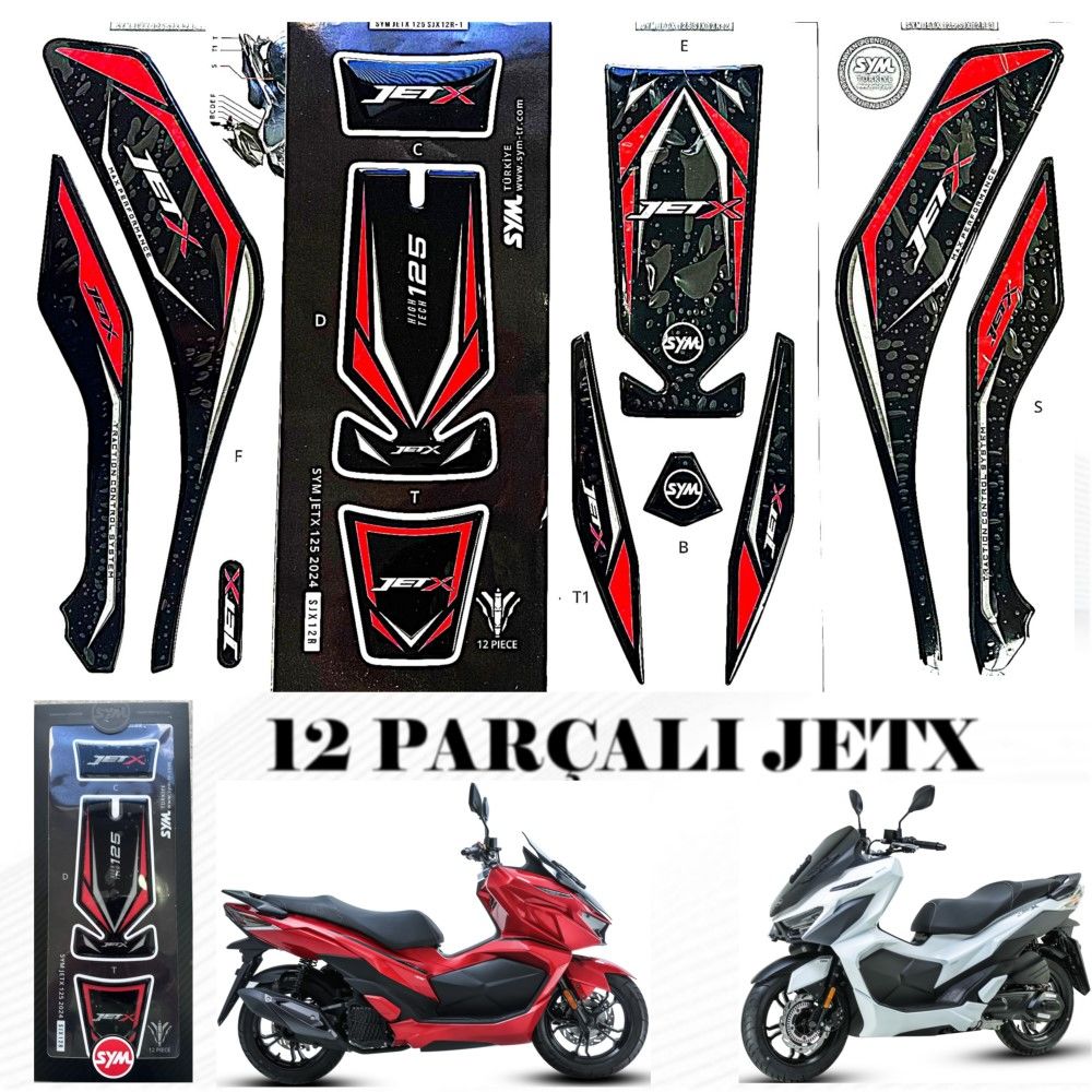 SYM 12 PARÇALI STİCKER SET JETX 125