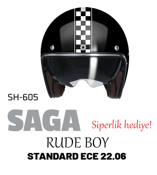SHIRO AÇIK KASK SAGA RUDEBOY GÜNEŞ VİZÖRLÜ -L