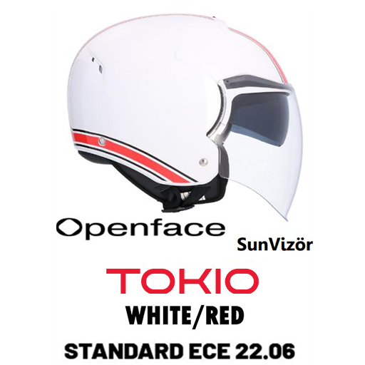 SHIRO YARIM KASK TOKIO MASTER BEYAZ GÜNEŞ VİZÖRLÜ -L