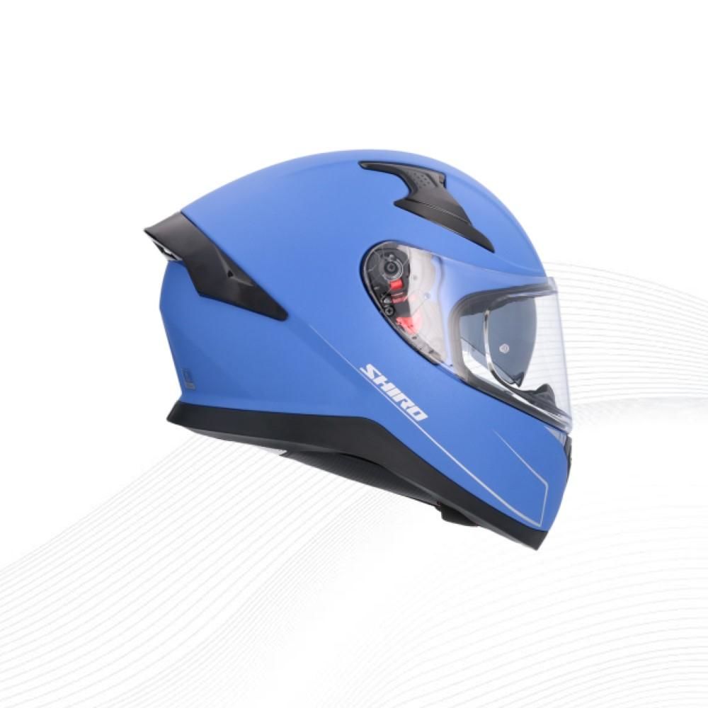 SHIRO KAPALI KASK KATANA MAT MAVİ GÜNEŞ VİZÖRLÜ -XL