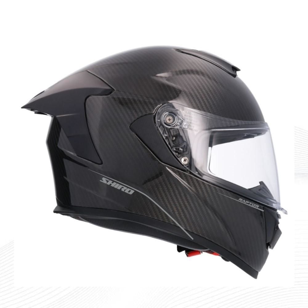 SHIRO KAPALI KASK CARBON SIYAH GÜNEŞ VİZÖRLÜ -L