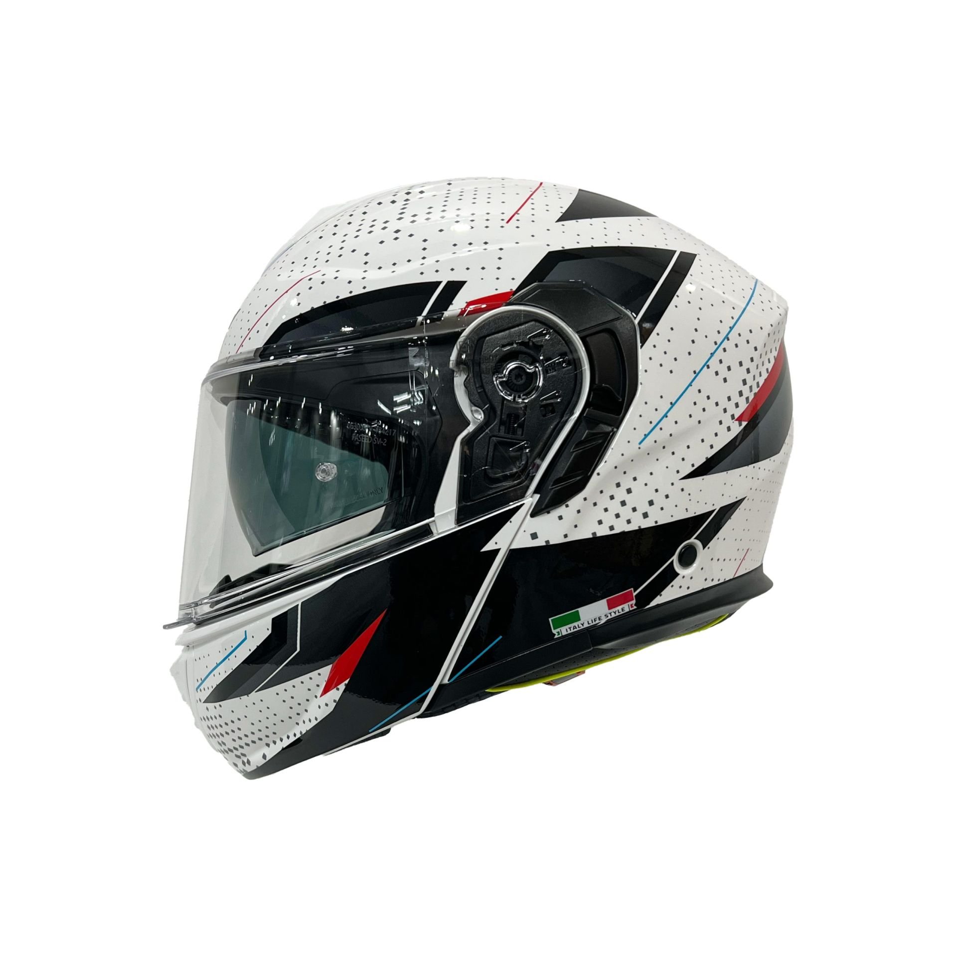Sway 917 Çene Açılır Kask Fusion White Black Red 2XL