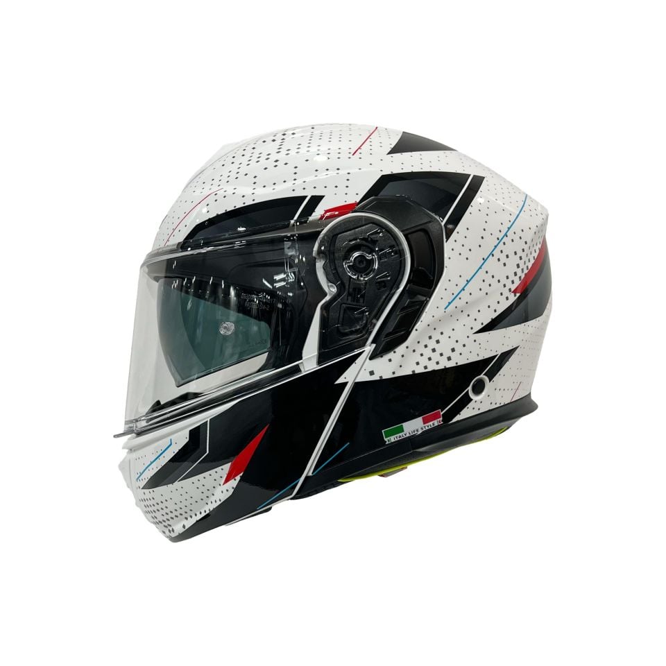 Sway 917 Çene Açılır Kask Fusion White Black Red 2XL