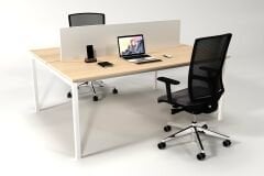 Efeler Ofis Alfa İkili Workstation Çalışma Masası Meşe