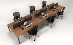 Efeler Ofis Alfa Altılı Workstation Çalışma Masası Ceviz