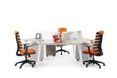 Efeler Ofis Eco 3P Üçlü Workstation Masa