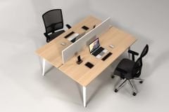 Efeler Ofis Omega İkili Workstation Çalışma Masası Meşe