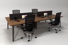 Efeler Ofis Omega Dörtlü Workstation Çalışma Masası Ceviz
