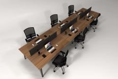 Efeler Ofis Omega Altılı Workstation Çalışma Masası Ceviz