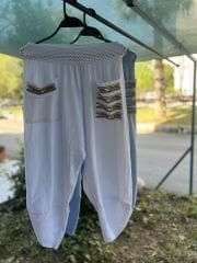 YIKAMALI KETEN ŞALVAR PANTOLON