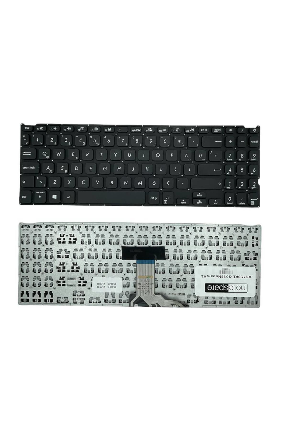 Asus ile Uyumlu S565JA, V530UN, X509, X509BA, X509D, X509DA, X509DJ Notebook Klavye Siyah TR
